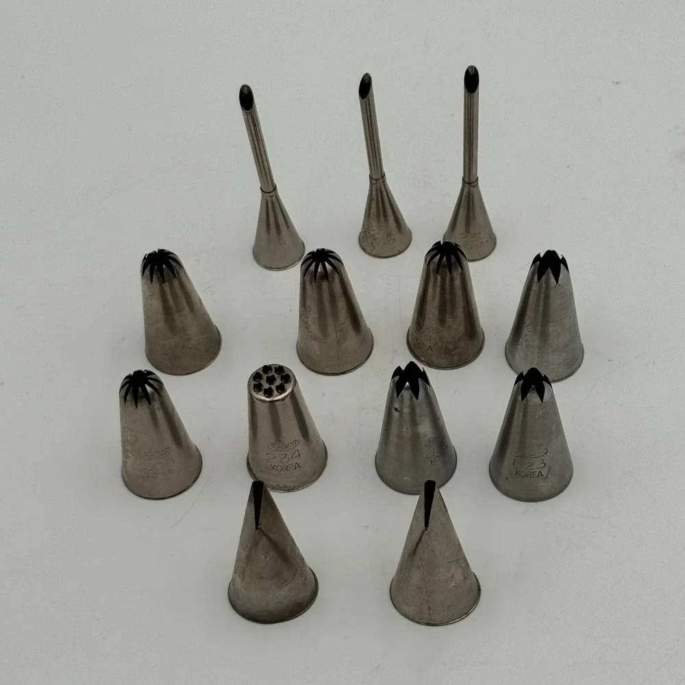 Ateco Stainless Steel Piping Tips Lot Assorted Cake Decorating Tips 823 234 808